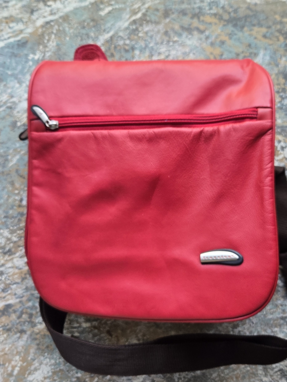 Travelon Red Messenger Crossbody Bag with Red Strap